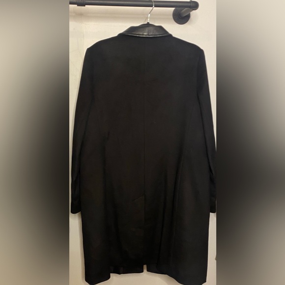 Lauren Ralph Lauren Faux Leather Trim Wool Blend Longline Coat - Picture 8 of 8